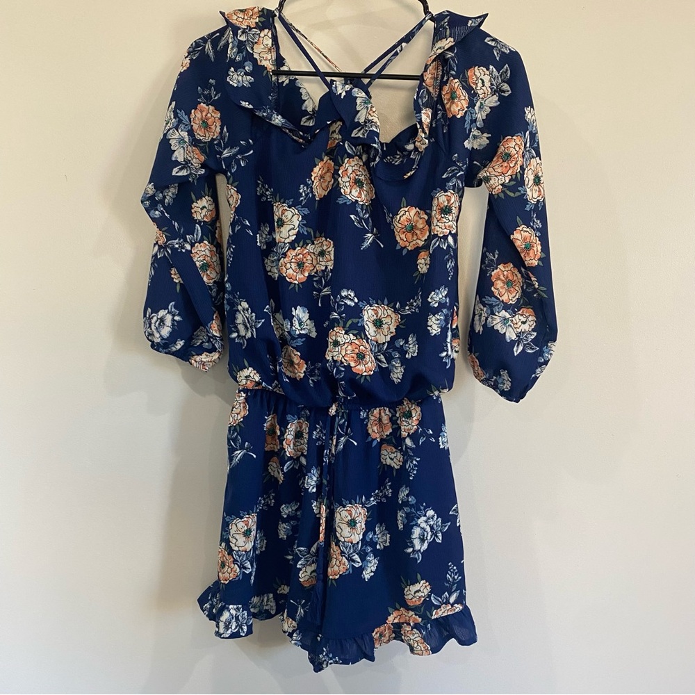 Floral Navy Romper